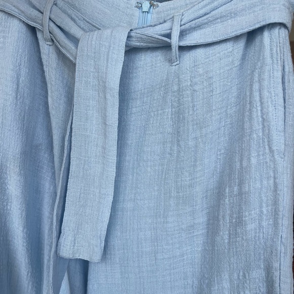 Pastel Blue Linen Mid-Length Skylar + Madison Pants - S - Picture 5 of 7